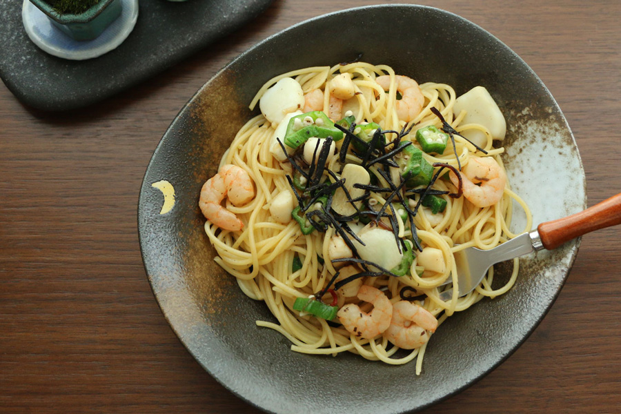 極細汐吹き昆布を使った和風パスタ